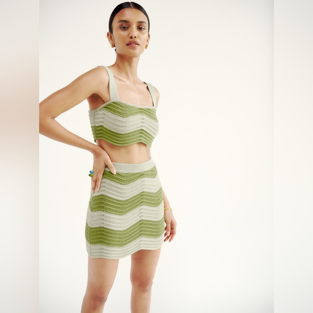 NWT Reformation Yara Novelty Open Knit Two Piece Set Size Medium